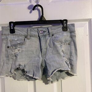 American Eagle By Payless Light Blue Ripped Jean Shorts